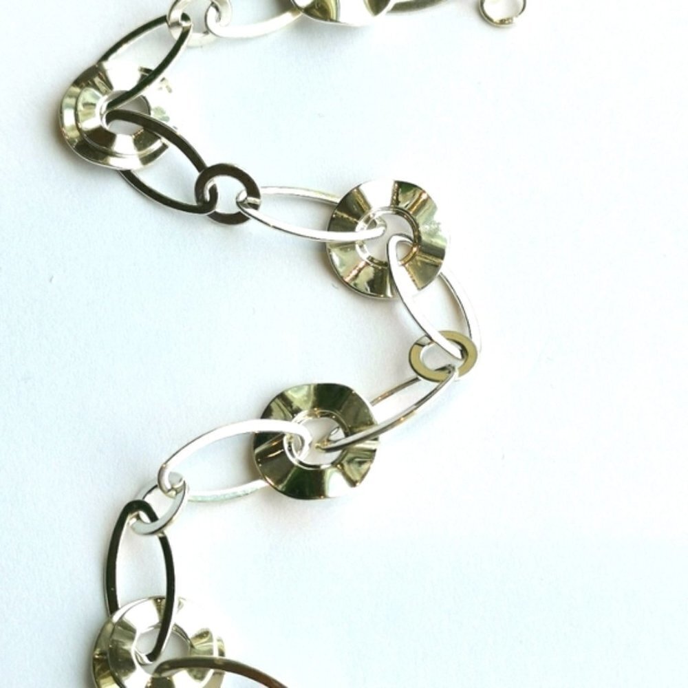 NWT sterling silver link disc bracelet - Picture 5 of 7